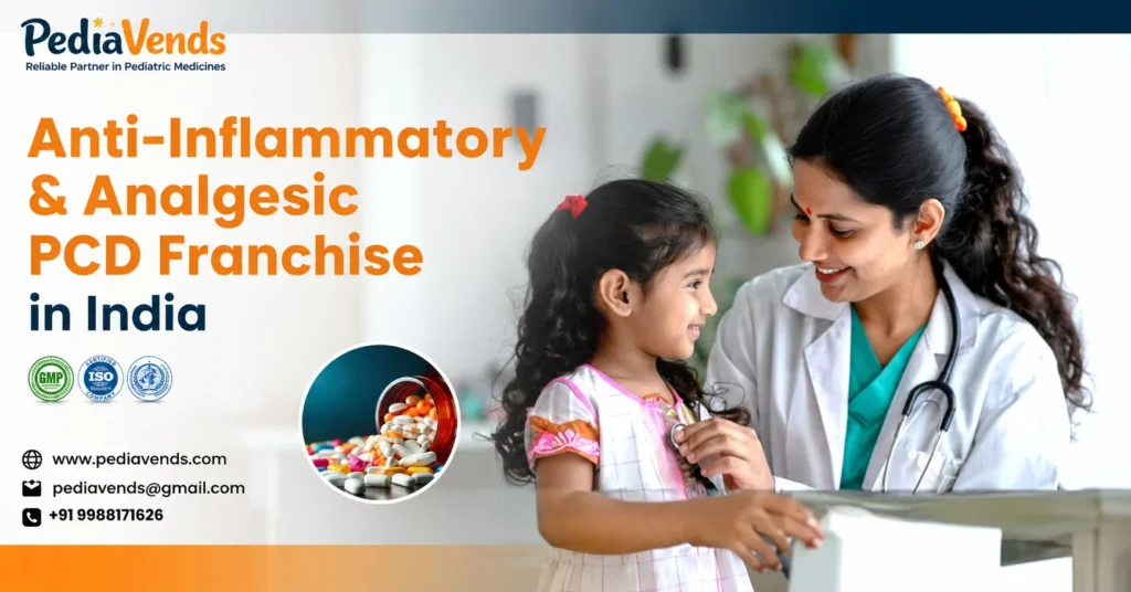 Anti-inflammatory and analgesic PCD pharma franchise products by Pediavends including pediatric medicine range